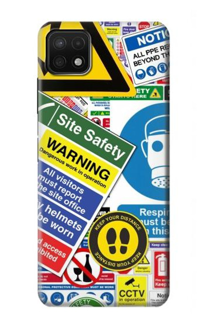 S3960 Safety Signs Sticker Collage Funda Carcasa Case para Samsung Galaxy A22 5G