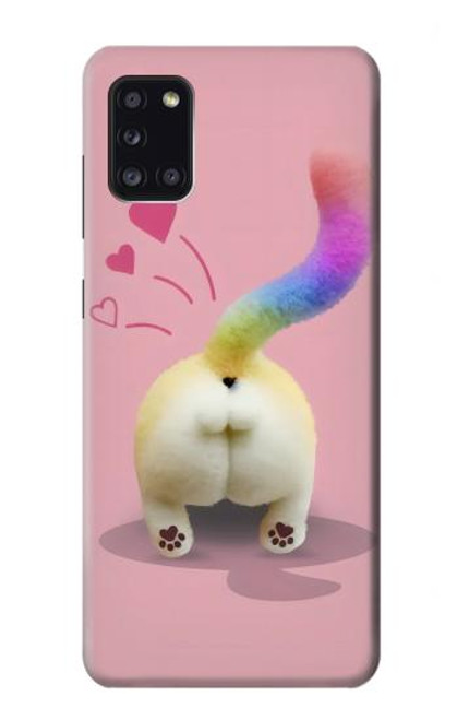 S3923 Cat Bottom Rainbow Tail Funda Carcasa Case para Samsung Galaxy A31