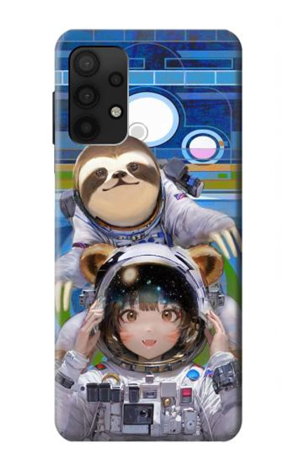 S3915 Raccoon Girl Baby Sloth Astronaut Suit Funda Carcasa Case para Samsung Galaxy A32 4G