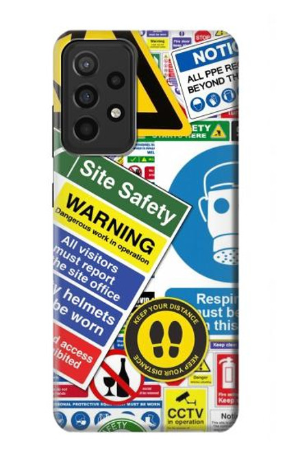 S3960 Safety Signs Sticker Collage Funda Carcasa Case para Samsung Galaxy A52s 5G