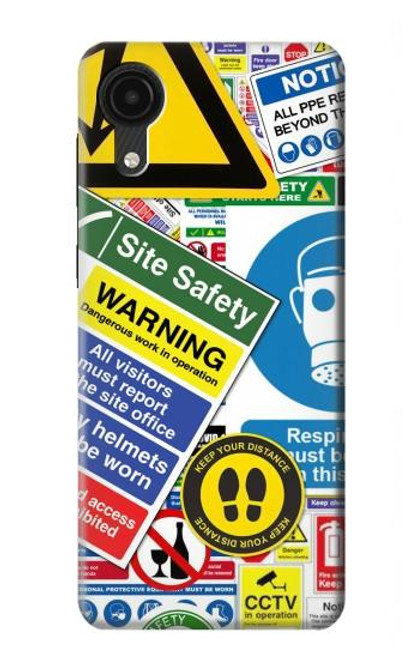 S3960 Safety Signs Sticker Collage Funda Carcasa Case para Samsung Galaxy A03 Core