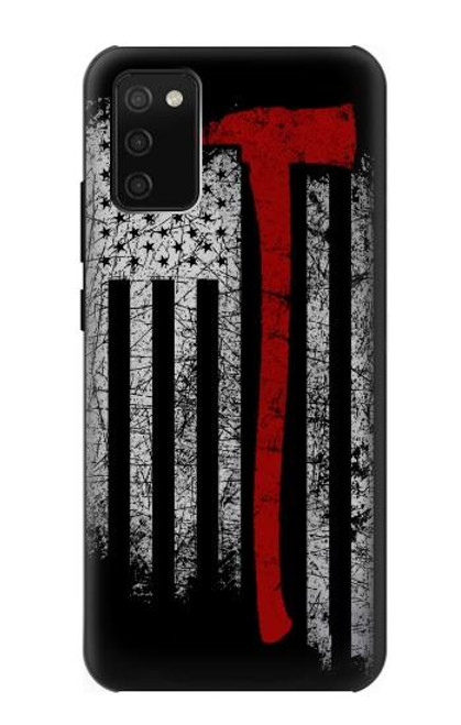 S3958 Firefighter Axe Flag Funda Carcasa Case para Samsung Galaxy A02s, Galaxy M02s  (NOT FIT with Galaxy A02s Verizon SM-A025V)