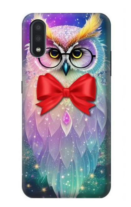 S3934 Fantasy Nerd Owl Funda Carcasa Case para Samsung Galaxy A01