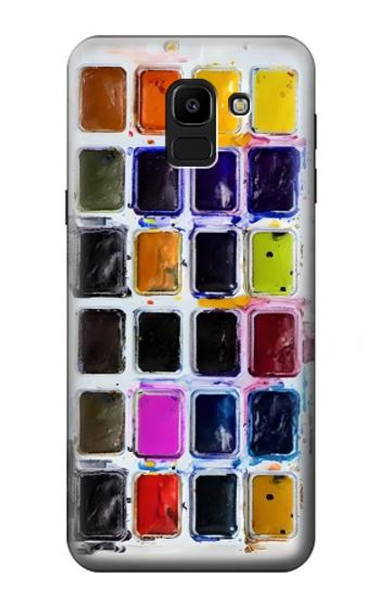 S3956 Watercolor Palette Box Graphic Funda Carcasa Case para Samsung Galaxy J6 (2018)