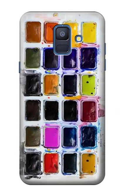 S3956 Watercolor Palette Box Graphic Funda Carcasa Case para Samsung Galaxy A6 (2018)