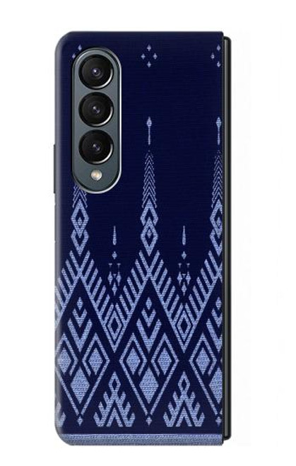 S3950 Textile Thai Blue Pattern Funda Carcasa Case para Samsung Galaxy Z Fold 4