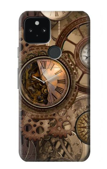 S3927 Compass Clock Gage Steampunk Funda Carcasa Case para Google Pixel 5