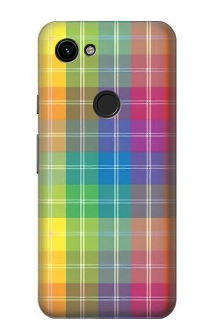 S3942 LGBTQ Rainbow Plaid Tartan Funda Carcasa Case para Google Pixel 3a