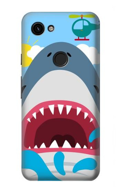 S3947 Shark Helicopter Cartoon Funda Carcasa Case para Google Pixel 3a