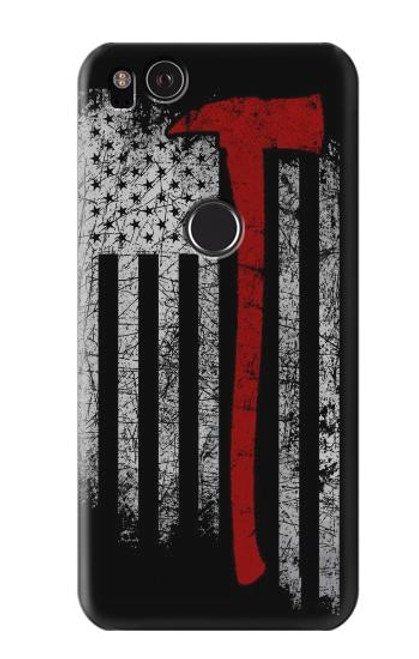 S3958 Firefighter Axe Flag Funda Carcasa Case para Google Pixel 2