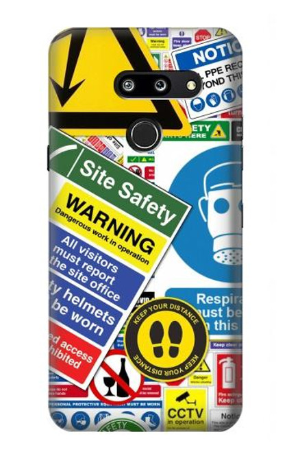 S3960 Safety Signs Sticker Collage Funda Carcasa Case para LG G8 ThinQ