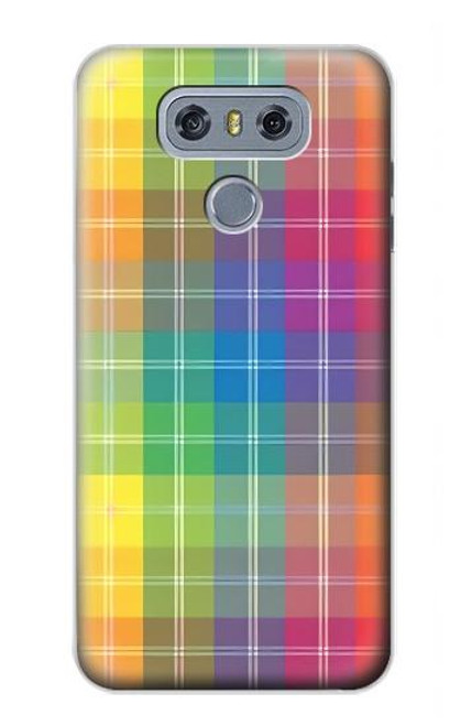 S3942 LGBTQ Rainbow Plaid Tartan Funda Carcasa Case para LG G6