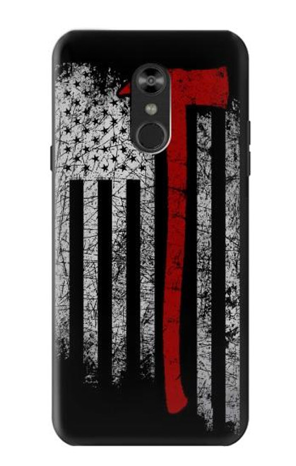 S3958 Firefighter Axe Flag Funda Carcasa Case para LG Q Stylo 4, LG Q Stylus