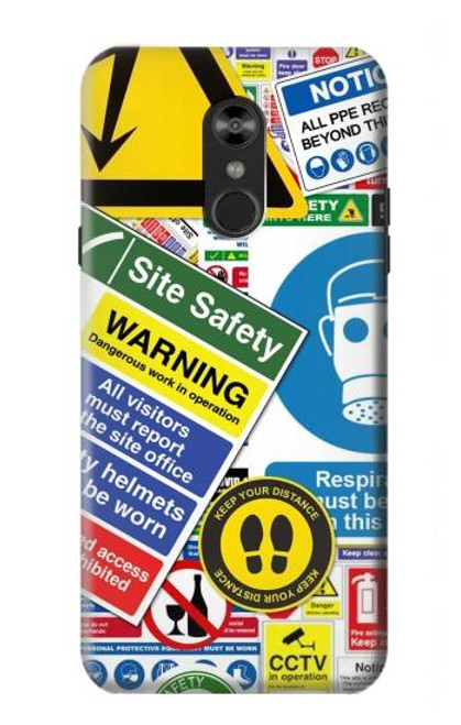 S3960 Safety Signs Sticker Collage Funda Carcasa Case para LG Q Stylo 4, LG Q Stylus