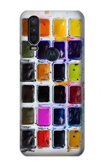 S3956 Watercolor Palette Box Graphic Funda Carcasa Case para Motorola One Action (Moto P40 Power)