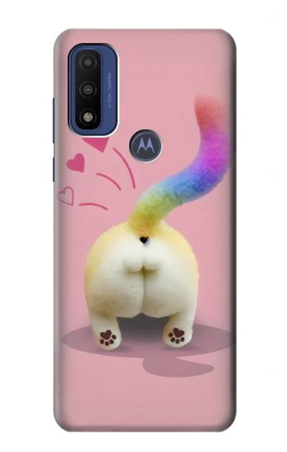 S3923 Cat Bottom Rainbow Tail Funda Carcasa Case para Motorola G Pure