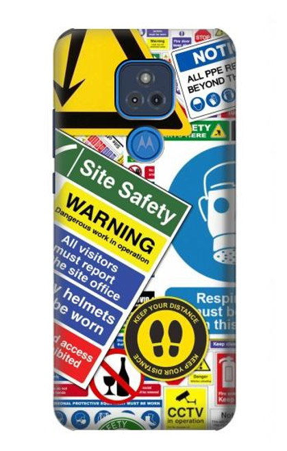 S3960 Safety Signs Sticker Collage Funda Carcasa Case para Motorola Moto G Play (2021)