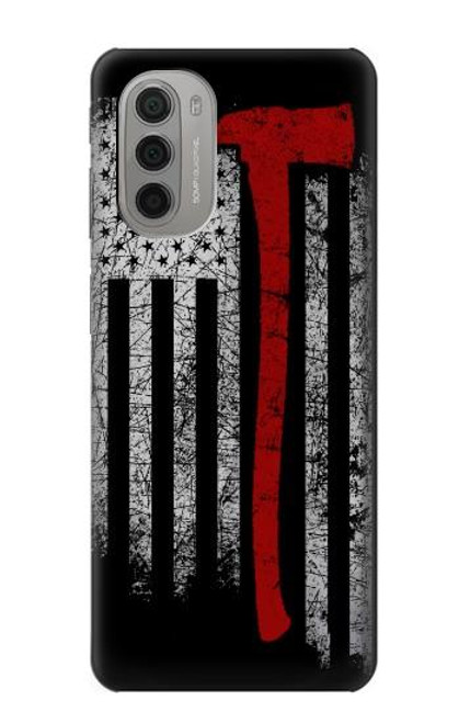 S3958 Firefighter Axe Flag Funda Carcasa Case para Motorola Moto G51 5G