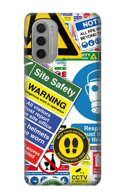 S3960 Safety Signs Sticker Collage Funda Carcasa Case para Motorola Moto G51 5G