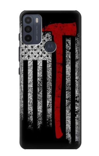 S3958 Firefighter Axe Flag Funda Carcasa Case para Motorola Moto G50