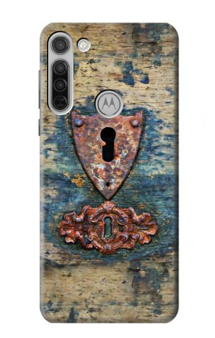 S3955 Vintage Keyhole Weather Door Funda Carcasa Case para Motorola Moto G8