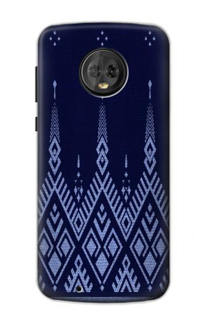 S3950 Textile Thai Blue Pattern Funda Carcasa Case para Motorola Moto G6