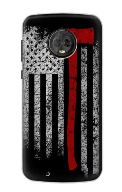 S3958 Firefighter Axe Flag Funda Carcasa Case para Motorola Moto G6