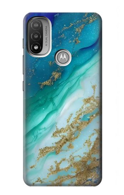 S3920 Abstract Ocean Blue Color Mixed Emerald Funda Carcasa Case para Motorola Moto E20,E30,E40