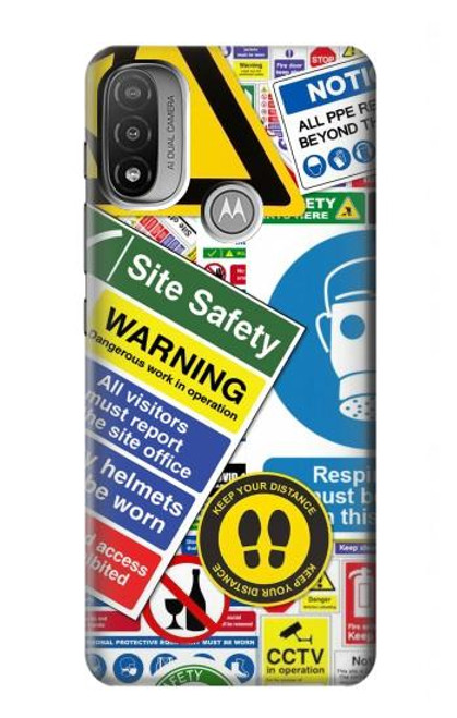 S3960 Safety Signs Sticker Collage Funda Carcasa Case para Motorola Moto E20,E30,E40