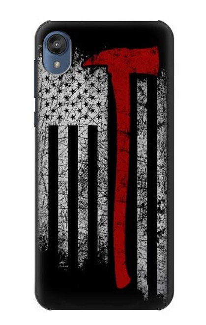 S3958 Firefighter Axe Flag Funda Carcasa Case para Motorola Moto E6, Moto E (6th Gen)