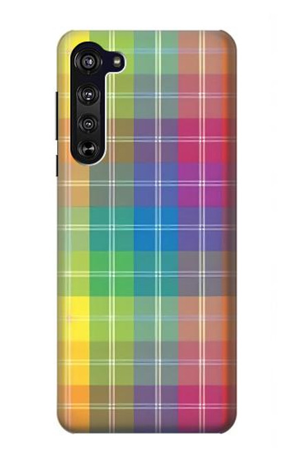 S3942 LGBTQ Rainbow Plaid Tartan Funda Carcasa Case para Motorola Edge