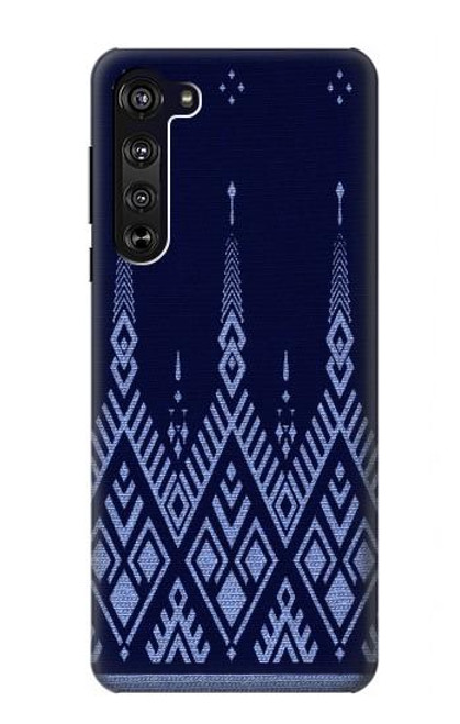 S3950 Textile Thai Blue Pattern Funda Carcasa Case para Motorola Edge