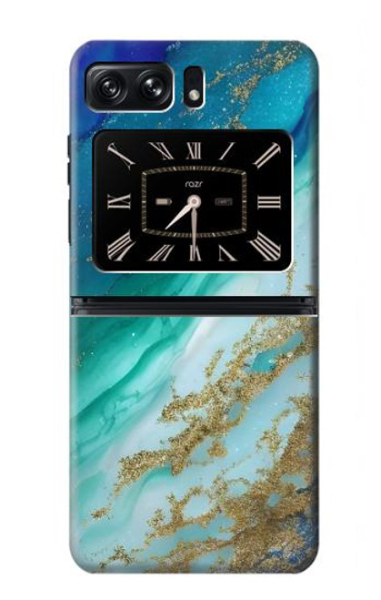 S3920 Abstract Ocean Blue Color Mixed Emerald Funda Carcasa Case para Motorola Moto Razr 2022