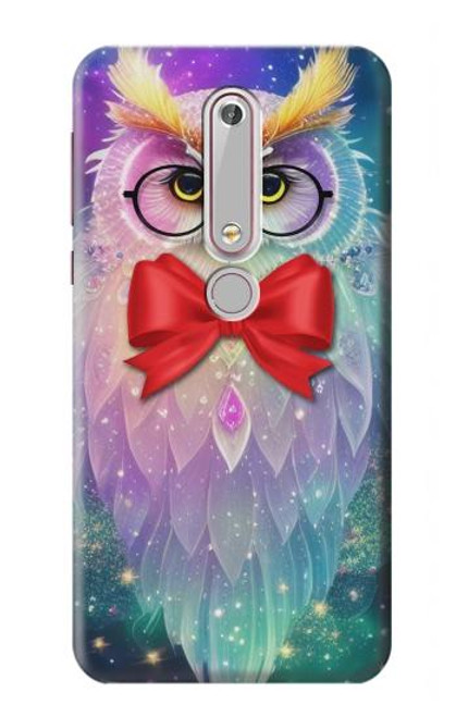 S3934 Fantasy Nerd Owl Funda Carcasa Case para Nokia 6.1, Nokia 6 2018