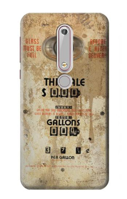 S3954 Vintage Gas Pump Funda Carcasa Case para Nokia 6.1, Nokia 6 2018