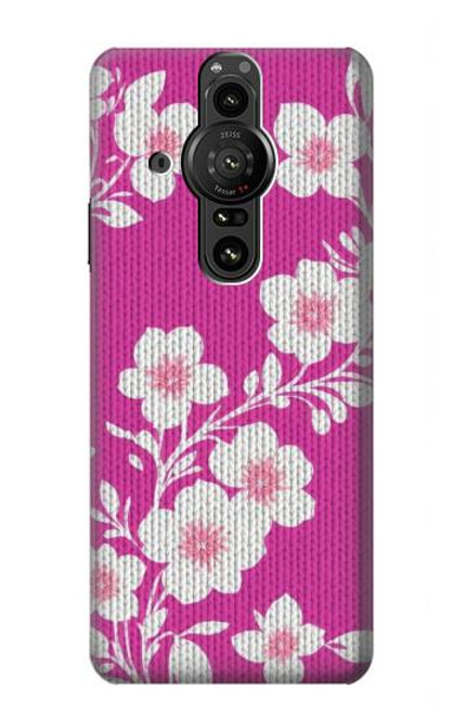 S3924 Cherry Blossom Pink Background Funda Carcasa Case para Sony Xperia Pro-I