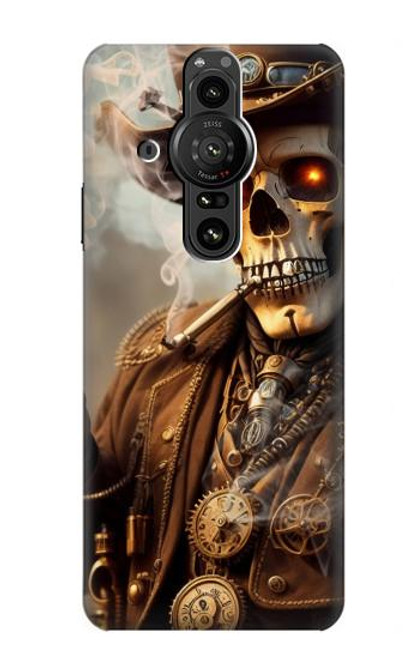 S3949 Steampunk Skull Smoking Funda Carcasa Case para Sony Xperia Pro-I