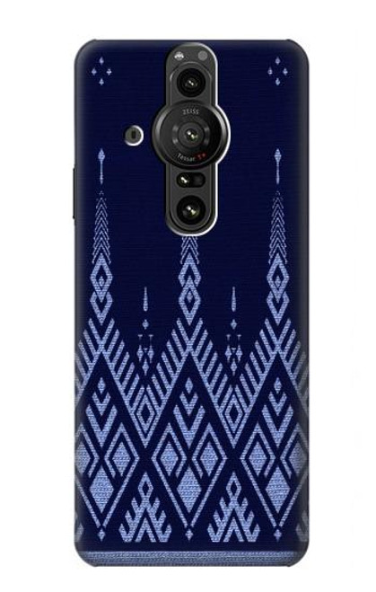 S3950 Textile Thai Blue Pattern Funda Carcasa Case para Sony Xperia Pro-I