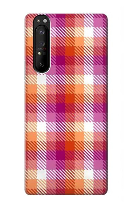 S3941 LGBT Lesbian Pride Flag Plaid Funda Carcasa Case para Sony Xperia 1 III