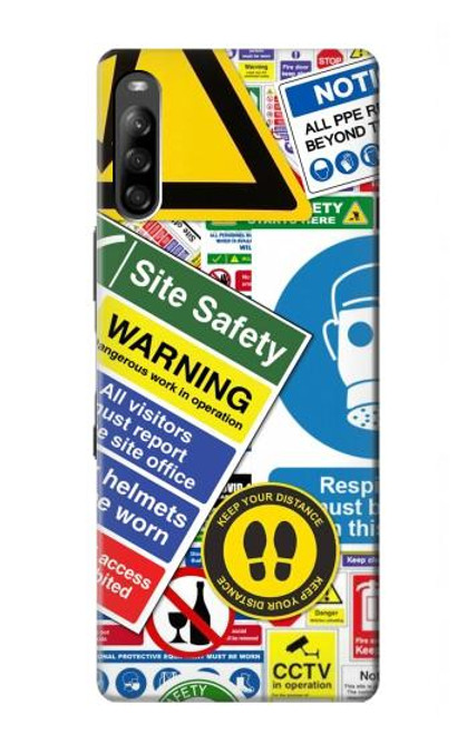 S3960 Safety Signs Sticker Collage Funda Carcasa Case para Sony Xperia L4