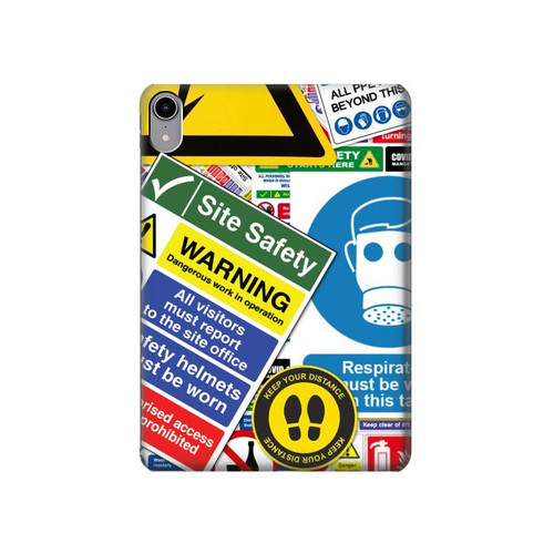 S3960 Safety Signs Sticker Collage Funda Carcasa Case para iPad mini 6, iPad mini (2021)