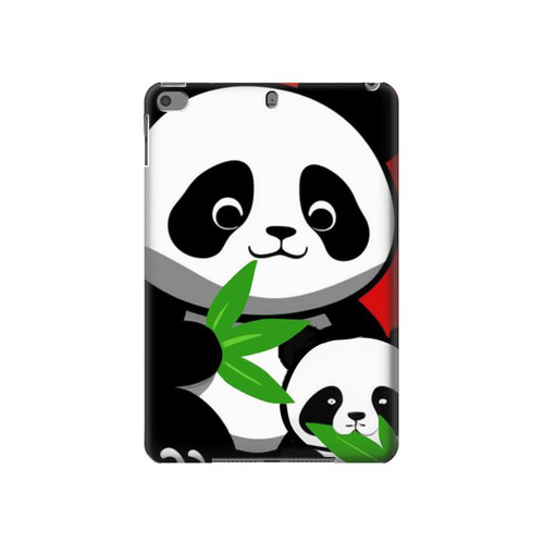 S3929 Cute Panda Eating Bamboo Funda Carcasa Case para iPad mini 4, iPad mini 5, iPad mini 5 (2019)