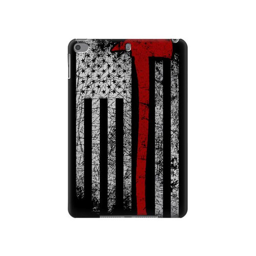 S3958 Firefighter Axe Flag Funda Carcasa Case para iPad mini 4, iPad mini 5, iPad mini 5 (2019)