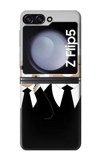 S3557 Bear in Black Suit Funda Carcasa Case para Samsung Galaxy Z Flip 5