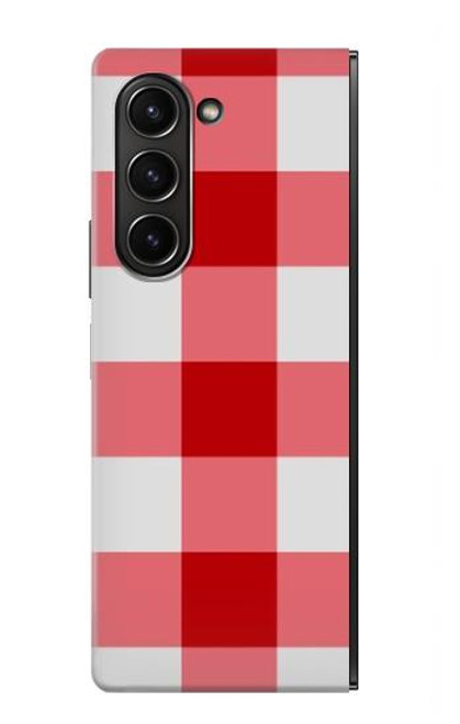 S3535 Red Gingham Funda Carcasa Case para Samsung Galaxy Z Fold 5