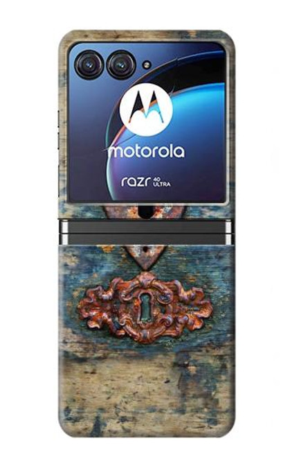 S3955 Vintage Keyhole Weather Door Funda Carcasa Case para Motorola Razr 40 Ultra
