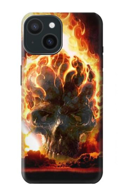 S0863 Hell Fire Skull Funda Carcasa Case para iPhone 15