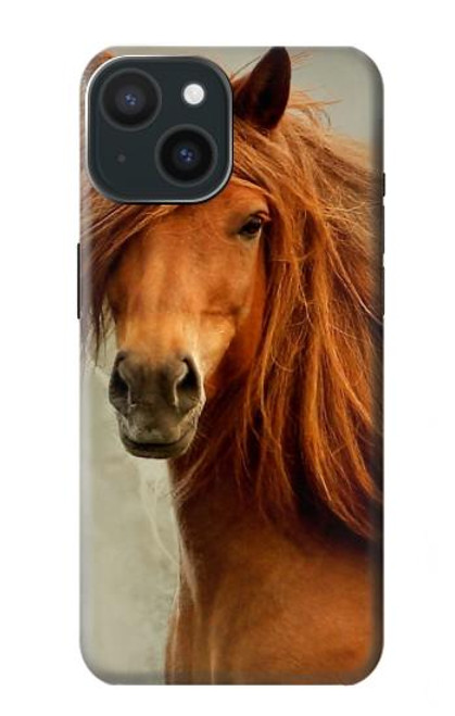 S1595 Beautiful Brown Horse Funda Carcasa Case para iPhone 15