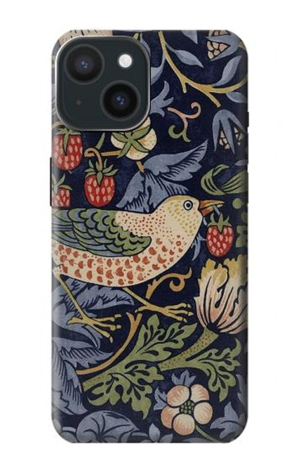 S3791 William Morris Strawberry Thief Fabric Funda Carcasa Case para iPhone 15