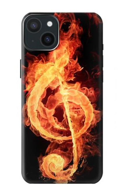 S0493 Music Note Burn Funda Carcasa Case para iPhone 15 Plus